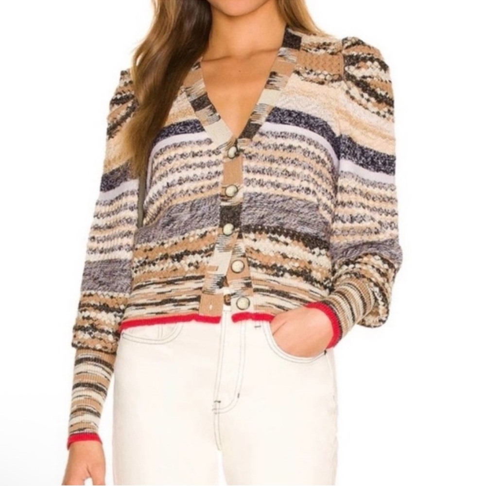 Veronica Beard Cecily Mixed Knit Cardigan - Picture 3 of 10